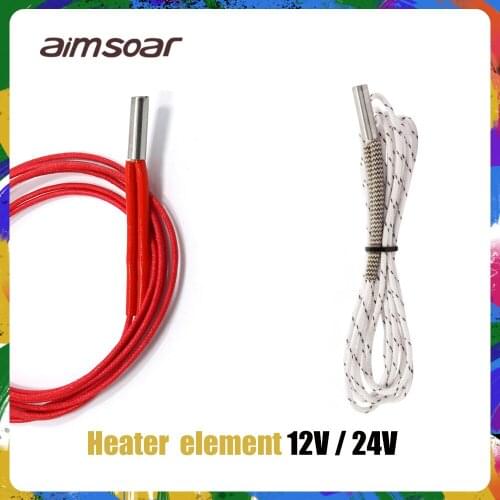 12V 24V 40W 50W Ceramic Cartridge Heater 6*20mm sFor Extruder 3D Printers Parts Heating Tube Heat 1M 2M Extrusion Part