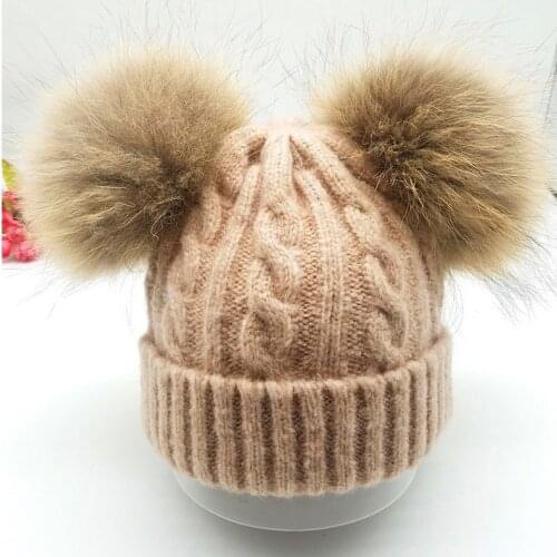 2018 Cute Children Hat Pompon Winter Warm Baby Hat Knitted Skullies Beanies Solid Color Outdoor Kids Hats Caps For Girls Boys
