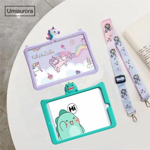 Kids Silicone Cover For Huawei Matepad T10 T10S 10.4 Mediapad T5 10.1 M5 Lite 10.1 M6 8.4 10.8 inch Tablet Case Funda + Strap