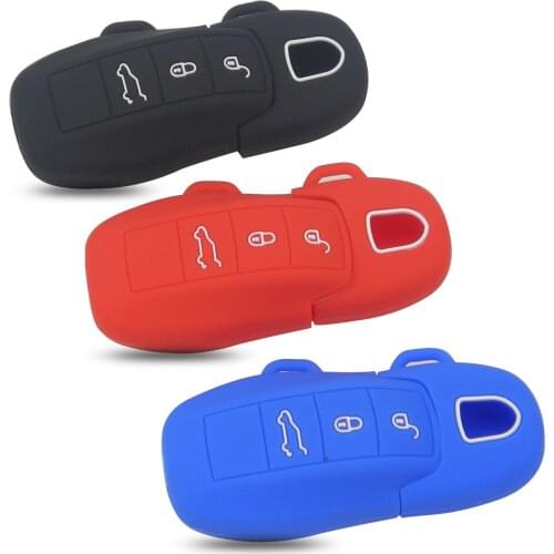 Bilchave 3 Buttons Remote Car Key Case Silicone Cover Fob For Porsche Boxster Cayman Macan Panamera Cayenne 911