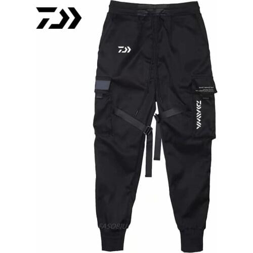 Daiwa Spring Autumn Trend Fishing Pants Outdoor Sport Mens Multi-pocket Casual Loose Overalls Trousers Hiking Thin Fishing Pant