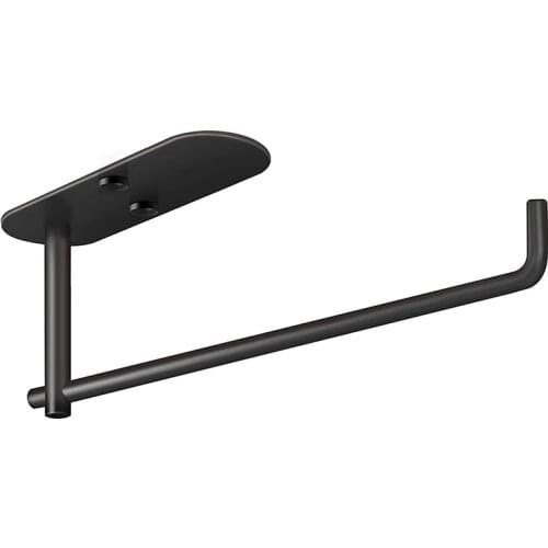 Paper Towel Holder Under Cabinet Mount For Kitchen Paper Towel, Adhesive Black Paper Towel Roll Holder Stick On Wall