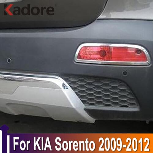 For KIA Sorento 2009 2010 2011 2012 Car Styling Stainless Steel Exterior Rear Fog Light Cover Trims Auto Accessories Sticker