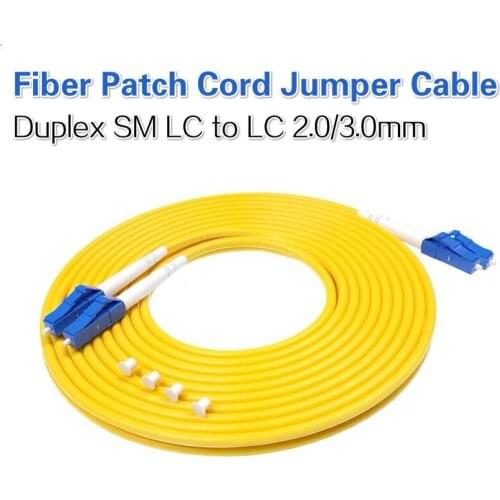Duplex SM LC to LC Fiber Patch Cord Jumper Cable Single Mode LC/UPC Optic Cord for Network 10pcs Lot