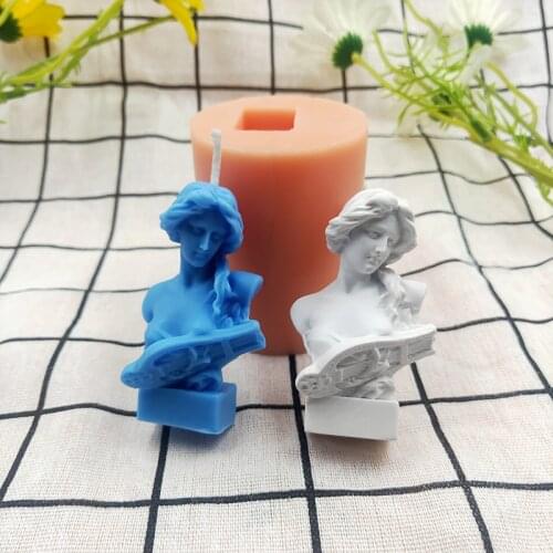 DIY Candle Mold Candle Making Kit Silicone Mold Mythical Character Qin Female Clay Mold Plaster Mold Home Decorations