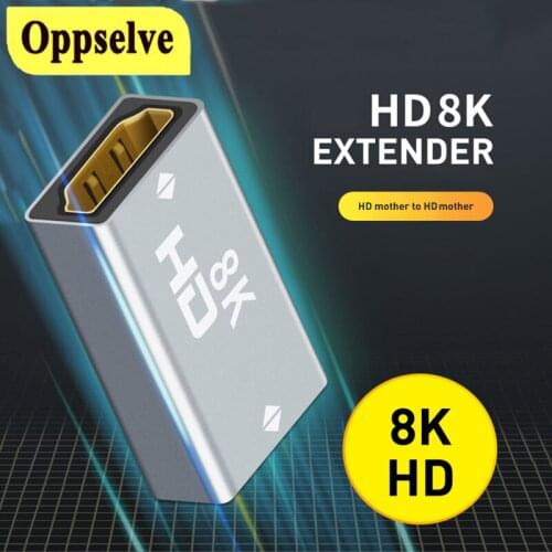HD Converter HDMI-Compatible Cable Cord Extension Adapter 8K@60Hz HDMI-Compatible Extender Female to Female for PC TV Projector