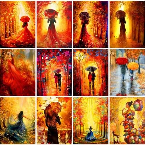 Huacan Diamond Painting New Arrivals Fall 5D DIY Diamond Embroidery Sale Woman Mosaic Sale Handmade Gift