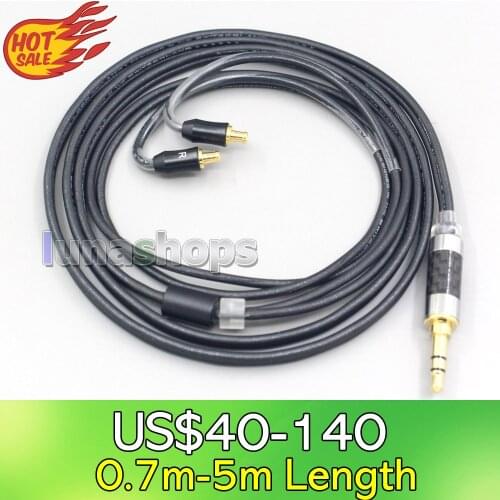 LN007098 2.5mm 4.4mm Black 99% Pure PCOCC Earphone Cable For Audio Technica ath-ls400 ls300 ls200 ls70 ls50 e40 e50 e70 312A