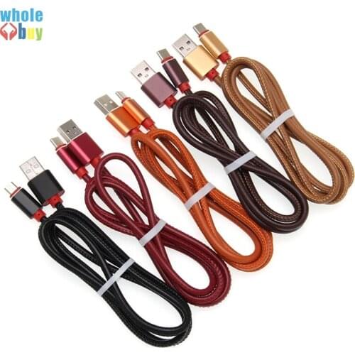 300pcs/lot USB Cable For iPhone 7 X Micro USB Type C 0.25m 1m Leather Charging Charger Data Cable For Huawei Xiaomi Samsung S9