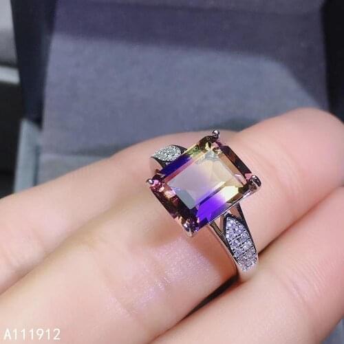KJJEAXCMY fine jewelry Ametrine 925 sterling silver new gemstone women men ring popular