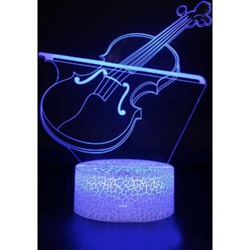 Guitar Lover Best Gifts Music Note Cool Guitar 3D Acrylic Light Music Logo LED Night Light for Bedroom Home Decoration Children