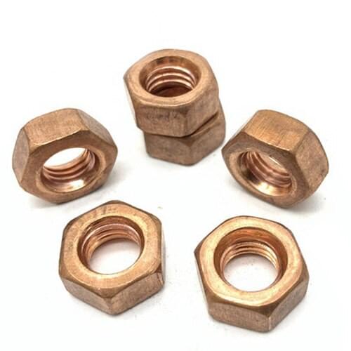 M3 M4 M5 M6 M8 M10 M12 M14 M16 M18 M20 M24 T2 Copper Nut Hexagon Red copper Hex Screw Cap Nuts
