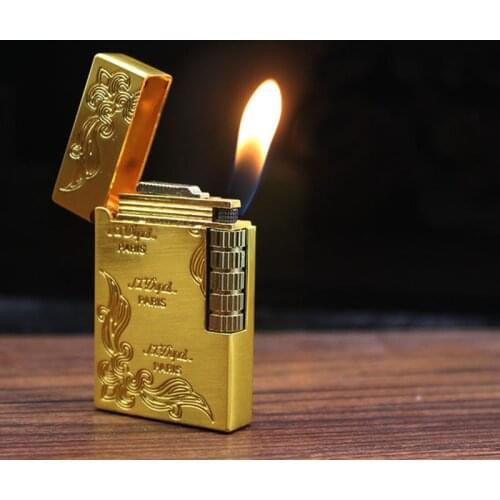 Metal Flint Gas Lighter Bright Sound Grinding Wheel Carved Butane Lighter Torch Free Fire Smoking Cigrrette Lighter Ensendedores