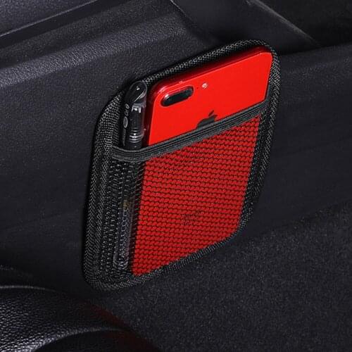 Multifunction Storage Bag New Stick-up Mesh Net Storage Bag Phone Holder Organizer Pouch for Car Phone Charger Pocket