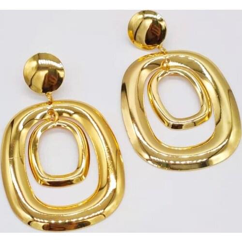 Fashion Gold Color Flower Cluster Clear Crystal Zirconia Earring for Women Jewelry Metal earrings