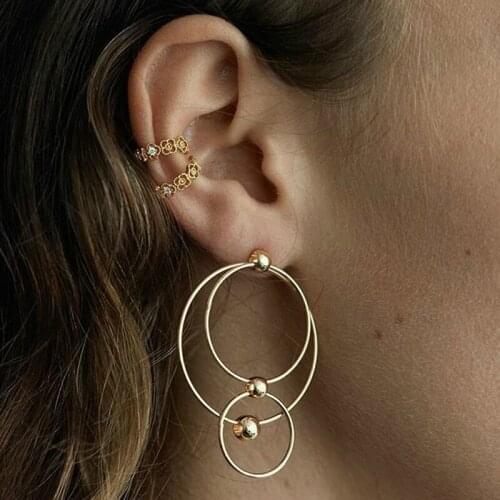 Fashion Jewelry Statement Earrings New Geometric Round Earring For Women Oorbellen Hanging Dangle Earrings Gifts For Women