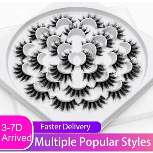 5-13 pairs Faux Mink Lahes False Eyelashes Natural Long Fluffy 10-25mm Mink Eyelash Vendor eye makeup 7 Day Delivery