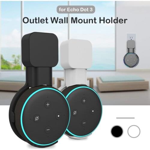 Outlet Wall Mount Holder For Echo Dot 3 Space-Saving Stand For Smart Home Speakers With Cord Arrangement