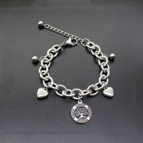 New fashion titanium steel bracelet heart-shaped stainless steel small tree bracelet jewelry hot sale