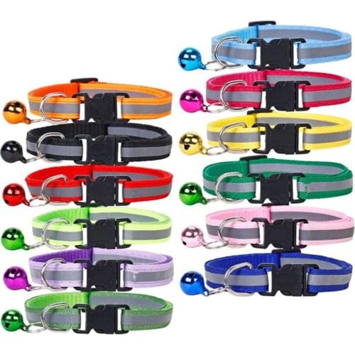 Adjustable Dog Polyester Collars Pet Collars With Bells Charm Necklace Collar For Little Dogs Cat Collars Pet Supplies Hot Sale