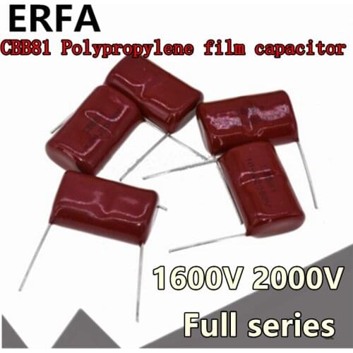 10pcs 1600V 2000V CBB81 Polypropylene film capacitor 102J 103J 104J 105J 122J 123J 152J 153J 182J 183J 221J 222J 223J 224J 272J