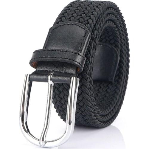 New fashion pin buckle canvas stretch woven belt male elastic wild young student casual pants belt