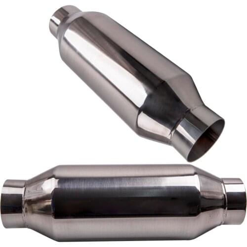 2pcs Exhaust Mufflers Resonator 2.5" Inlet Outlet Universal Stainless Steel