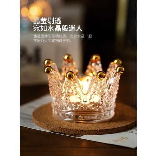 Crystal Crown Romantic Candlestick Creative Desktop Jewelry Rack Decoration Ornaments Candlelight Dinner Props