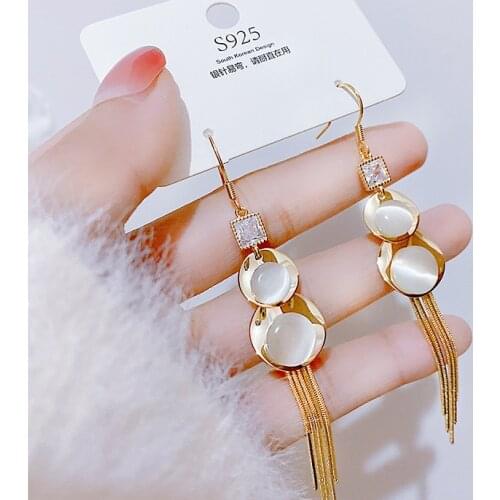 Golden Flower Earrings Silver Bow Dangler Rhinestone Inlaid Sector Earrings Feather Drop Earrings Women Girl Gifts For Friends