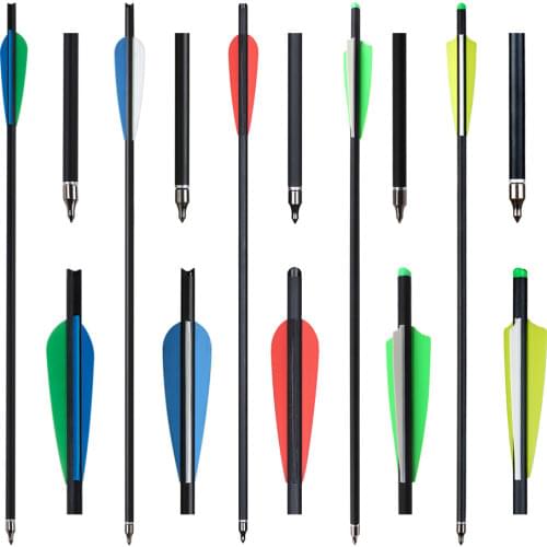 6/2/24 pcs Toparchery 20 inch 22 inch Crossbow Bolts Carbon Arrow Crossbow Hunting and Shooting with Replaced Arrowhead
