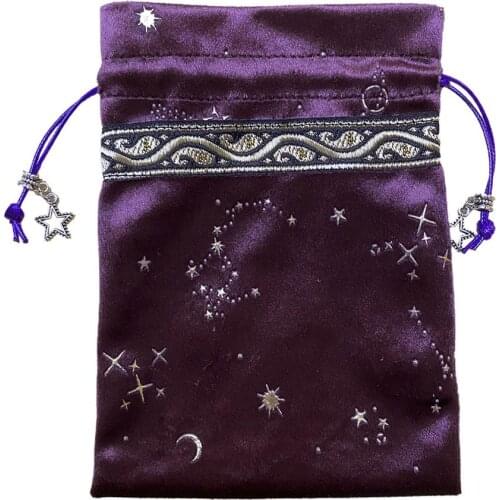 Tarot Oracle Card Storage Bag Witch Fortune-telling Supplies Constellation Energy Board Game Storage Bag Thick Velvet