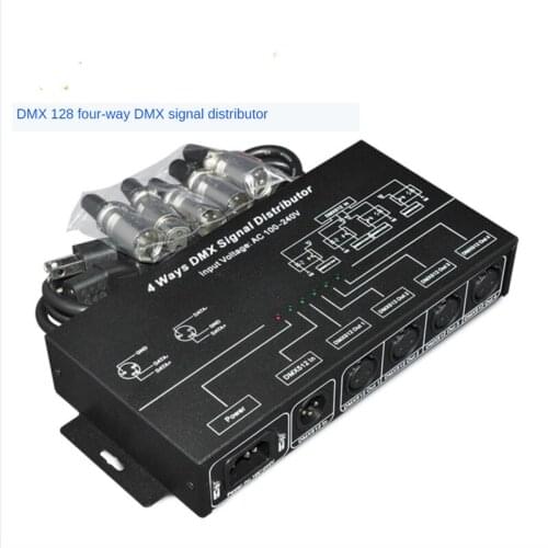 ANPWOO DMX Signal Amplifier Repeater DMX Splitter 4 Output Ports AC 100-240V Signal Distributor 512