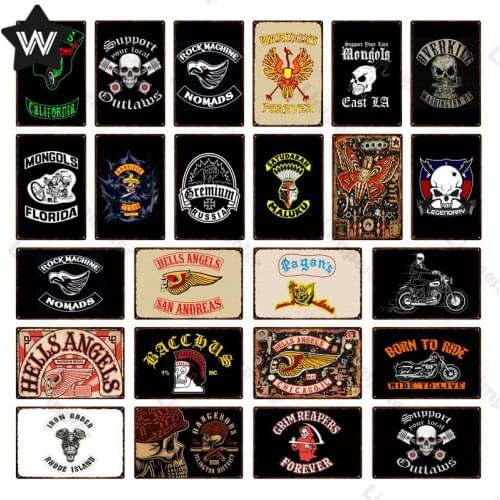 Vintage Mongols Metal Plate Classic Support Pour Local Tin Sign Metal Poster for Bar Wall Decor Plaques Room Man Cave Wall Signs