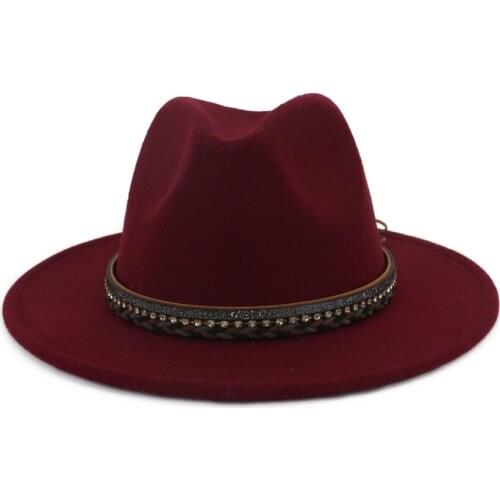 2019 Fashion Women Men Fedora Hat With Belt Wide Brim Hat Pop Panama Hat Size 56-58CM