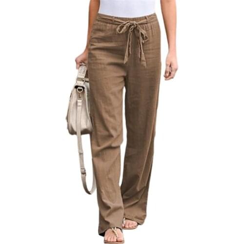 Women Yoga Pants Sportspants Casual Solid Color High Waist Wide Leg Long Straight Pants Spring Summer Casual Ladies Trousers