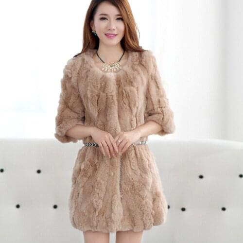 Real Rex Rabbit Fur Coat Female 2020 Fashion Long Warm Winter Jacket Women O-Neck Natural Fur Coats Outerwear WYQ1614