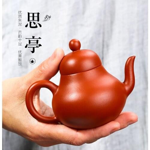 Ziting teapot, Yixing raw ore, vermilion clay, all hand-made authentic small capacity domestic Kung Fu teapot