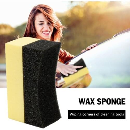1Pc Multifunctional Car Foam Waxing Pad Vehicle Sponge Corner Wipe Clean Paint Polish Polishing Wax Auto Cleaning Brush
