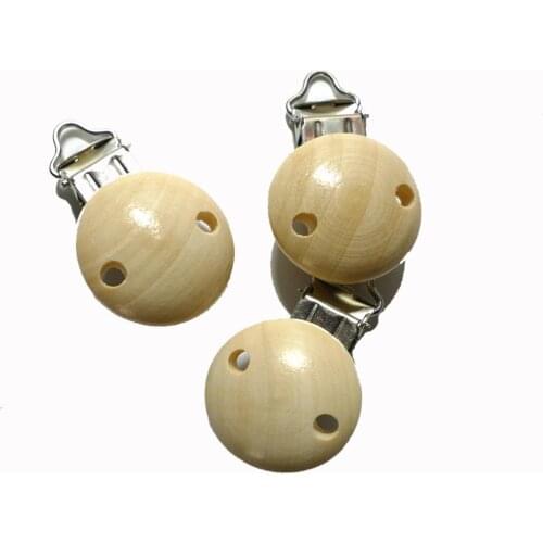 1000PCS Nature Wood 2 Holes Baby Pacifier Clips