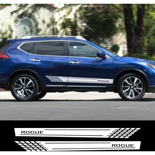 2pcs For Nissan Rogue Car Sticker Vinyl Film Automobiles Styling Auto Side Skirt Decal Waterproof Sport Car Tuning Accessories