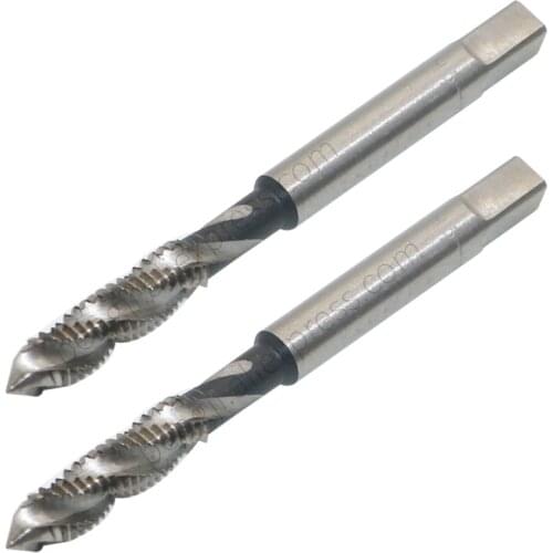 2PCS Spiral Point Plug Threading Tap M6 x 1 Thread, Ground Threads H2, High Speed Steel HSS 6542 for Metal Wood Plastic Tapping