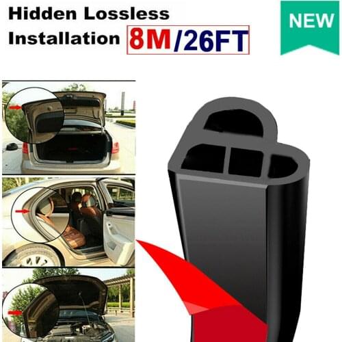 26Ft Car Door Rubber Seal Strip EPDM Rubber Edge Moulding Trim Universal Weatherstrip