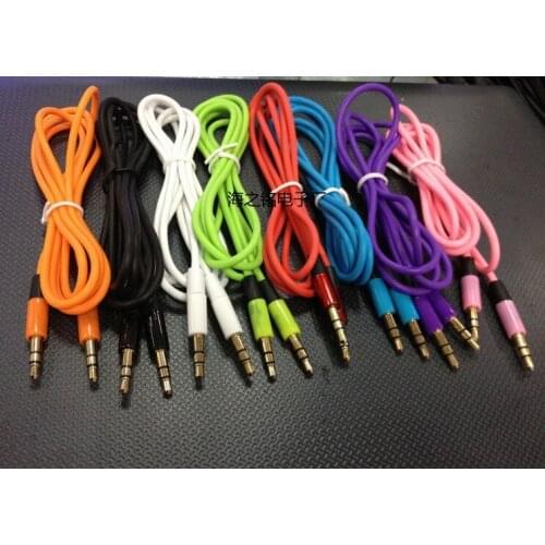 500pcs/lot 1M 3.5 mm Male to Male M/M Jack Audio Stereo Aux Cable Cord for iPhone 6 6s MP3