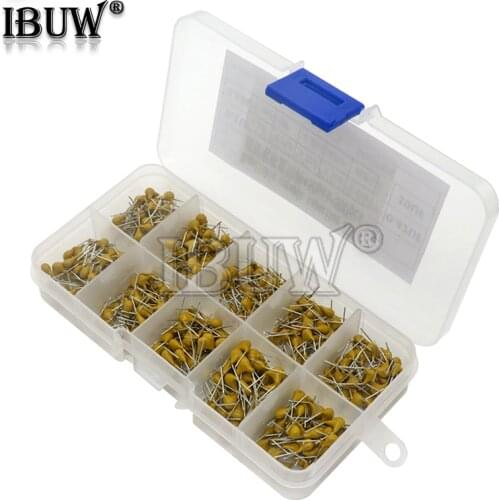 500PCS/lot Multilayer Ceramic Capacitor Assortment Kit 10Values*50PCS 0.1uF-10uF(104~106) 50V Ceramic Capacitors Set pack
