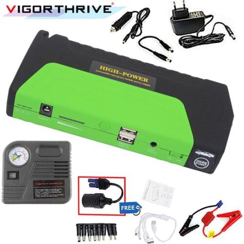 Car Booster Power Bank 12V Auto Engine Car Jump Starter Mini Emergency StartBattery starter With Electric Air Pump Car Charger