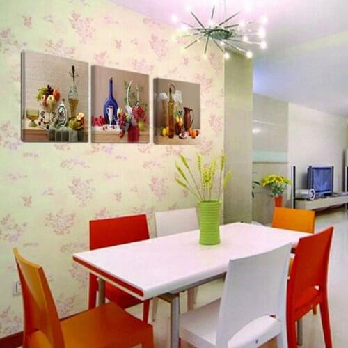 Frameless 3 Panel Retro Abstract Grapefruit Vintage Wall Decoration Print On Canvas Painting Kitchen Wall Art Picture P88