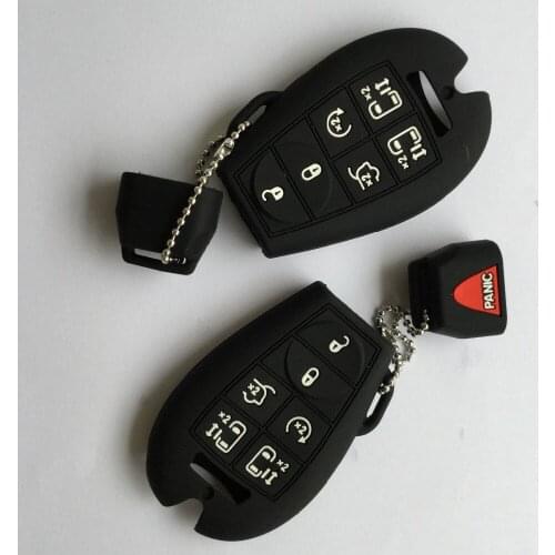 2PCS Silica Gel Cover Skin Key Shell FOB For Chrysler Town Country For Dodge Grand Caravan Jeep 7 Button Remote Accessory