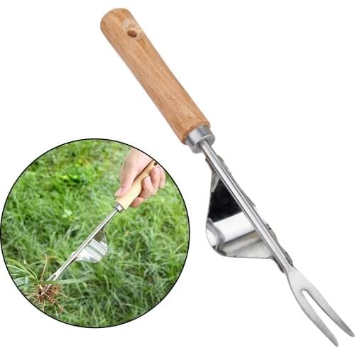 Mini Garden Weed Removal Stainless Steel Wooden Handle Easy Weed Removal
