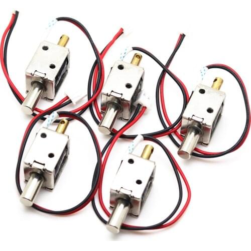 5pcs/Lot DC 12V Mini Size Solenoid Electromagnetic Electric Control Push-Pull Push-Draw Cabinet Drawer Lock for DIY Project