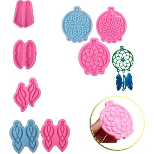Dream Catcher Mold Silicone Mold Keychain Pendants Epoxy Resin Casting Mold Feather Shape Earrings Mold DIY Crafts